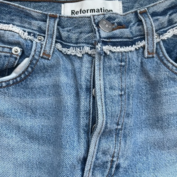 Reformation | Skinny Patch Jeans in Torres Wash Size 26 Light Medium Wash - Picture 7 of 16